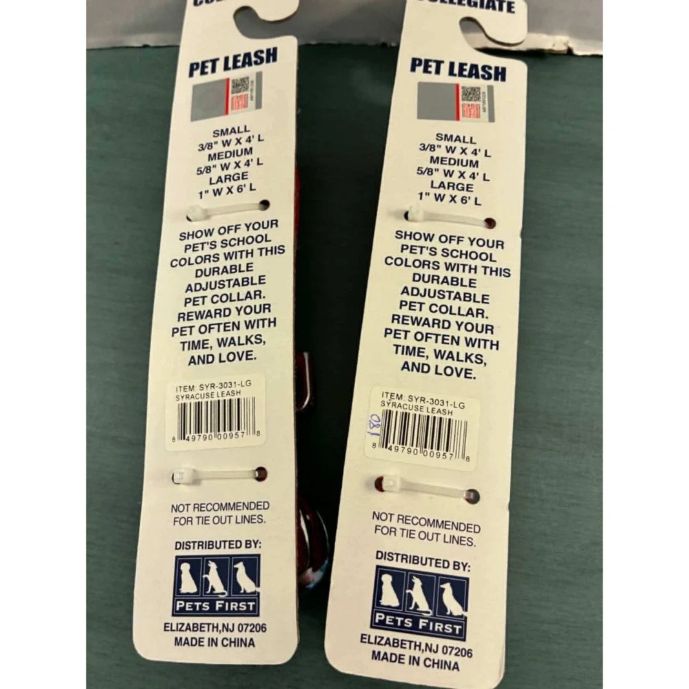 Pets First‎ Syracuse Orange Pet Leash Set 2 Large Orange NEW NCAA Collegiate